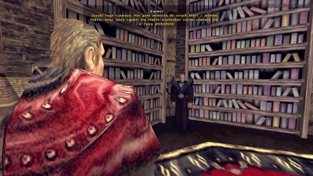 Xardas podczas zlecania odnalezienia Ur-Shak w Gothic