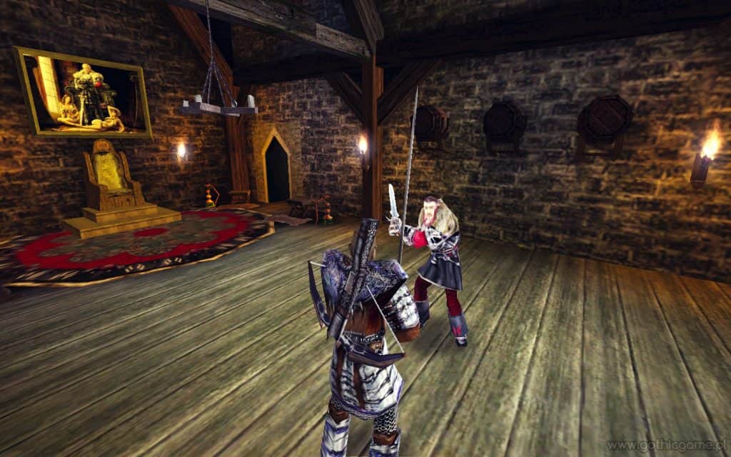 Walka Bezimiennego z Gomezem w Gothic